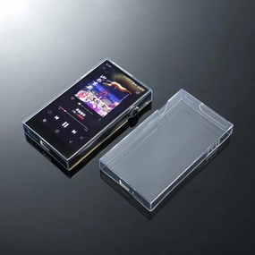 Soft Clear TPU Protective Skin Case Cover for iRiver Astell&Kern A&Futura SE300 with Front Screen Protector Tempered Glass (Clear Black)