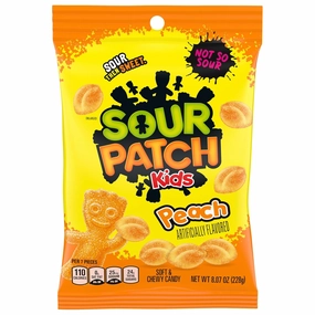 SOUR PATCH KIDS Peach Soft and Chewy Candy, Bulk Candy, 8-8.07 oz Bags