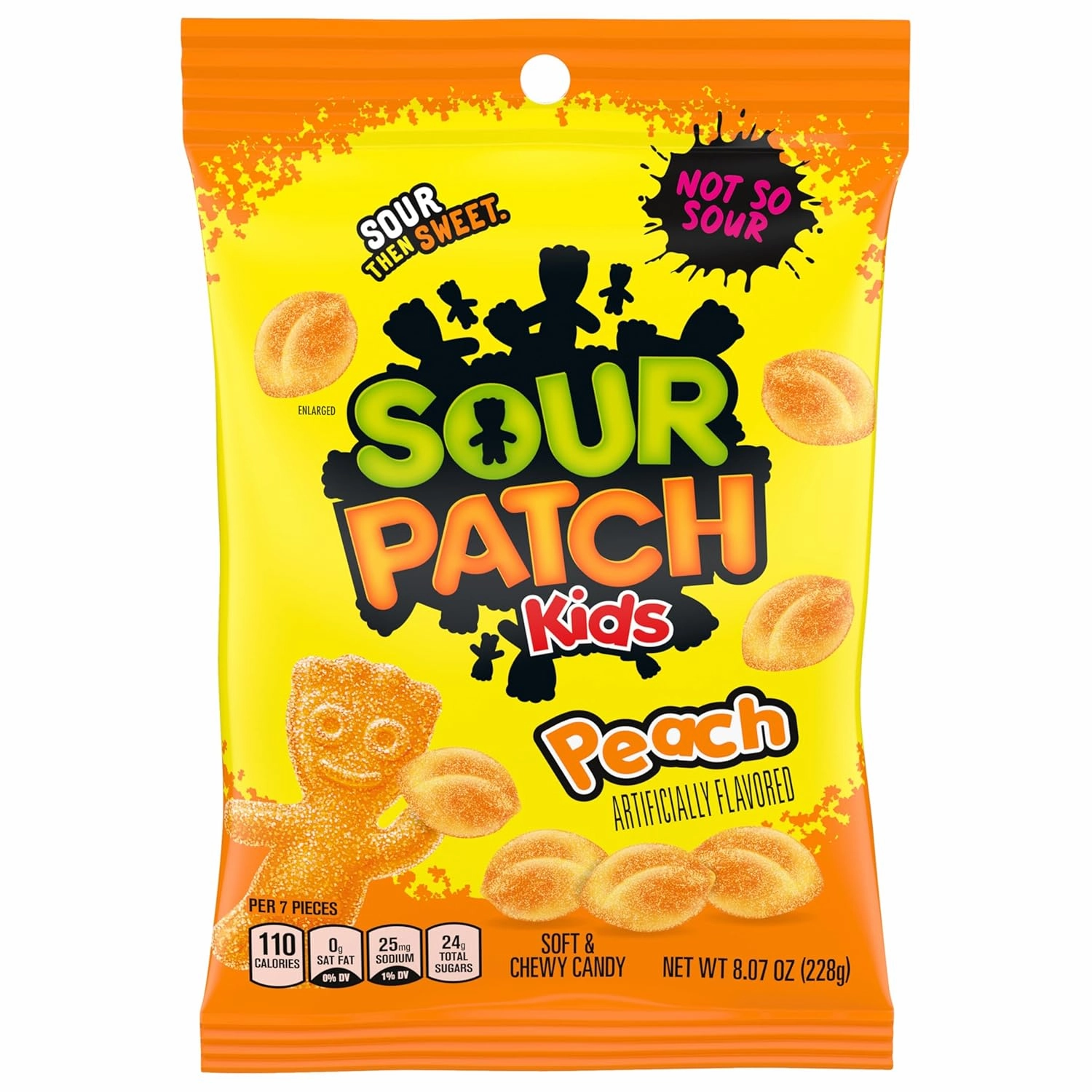 SOUR PATCH KIDS Peach Soft and Chewy Candy, Bulk Candy, 8-8.07 oz Bags