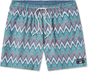 Southern Marsh Seawash Swim Trunks - Ikat, Blue and Peach, X-Small