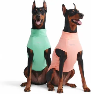 Spark Paws Dog T-Shirt, Quick Dry Soft Stretchy, Lightweight Breathable for Dogs with Sensitive Skin - Peach & Mint (Set of 2) - 2XL