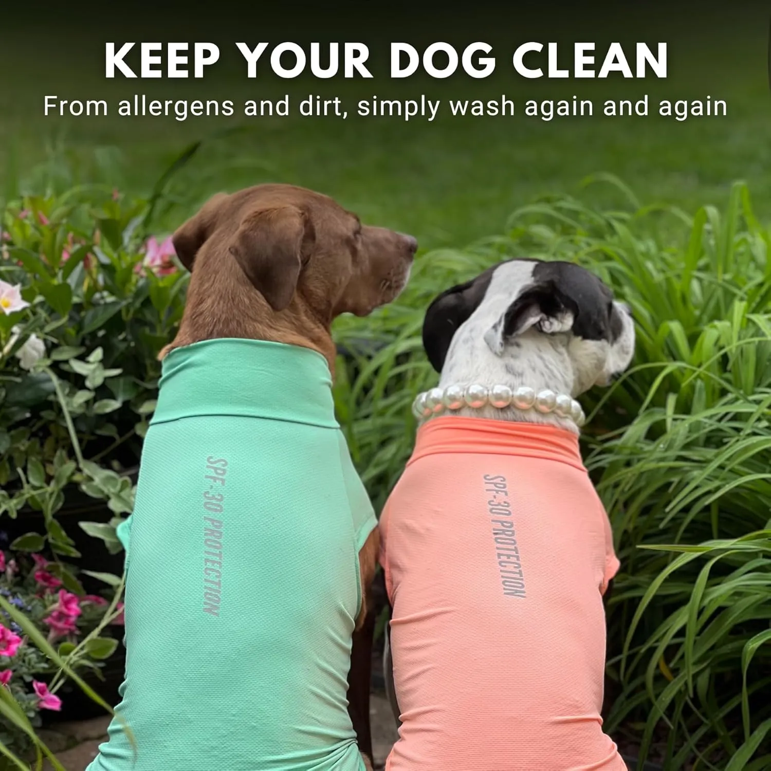 Spark Paws Dog T-Shirt, Quick Dry Soft Stretchy, Lightweight Breathable for Dogs with Sensitive Skin - Peach & Mint (Set of 2) - 2XL