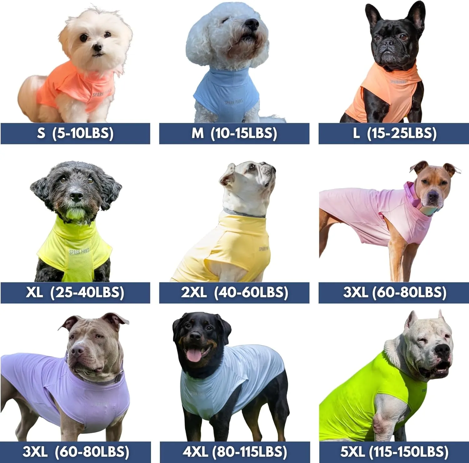 Spark Paws Dog T-Shirt, Quick Dry Soft Stretchy, Lightweight Breathable for Dogs with Sensitive Skin - Peach & Mint (Set of 2) - 2XL