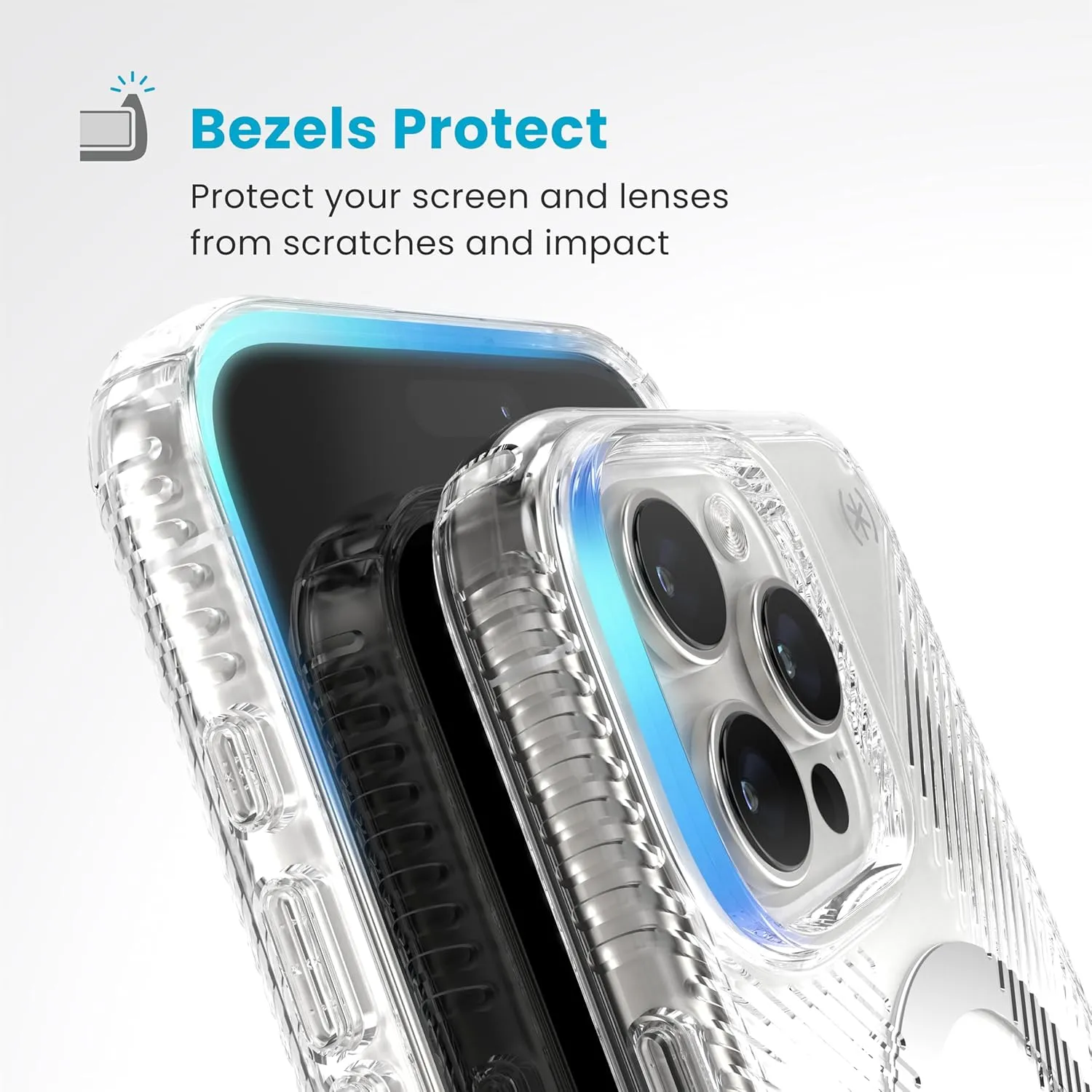 Speck Clear iPhone 16 Pro Max Case MagSafe   ClickLock - Slim Phone Case iPhone 16 Pro Max - iPhone 16 Pro Max Phone Case - Presidio - Clear/Chrome