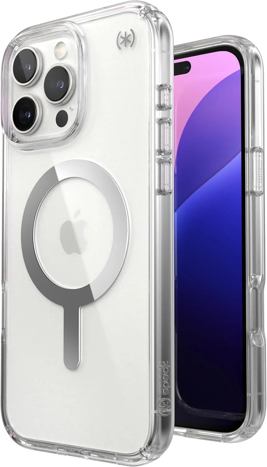 Speck Presidio Clear/Chrome iPhone 16 Pro Max MagSafe Case