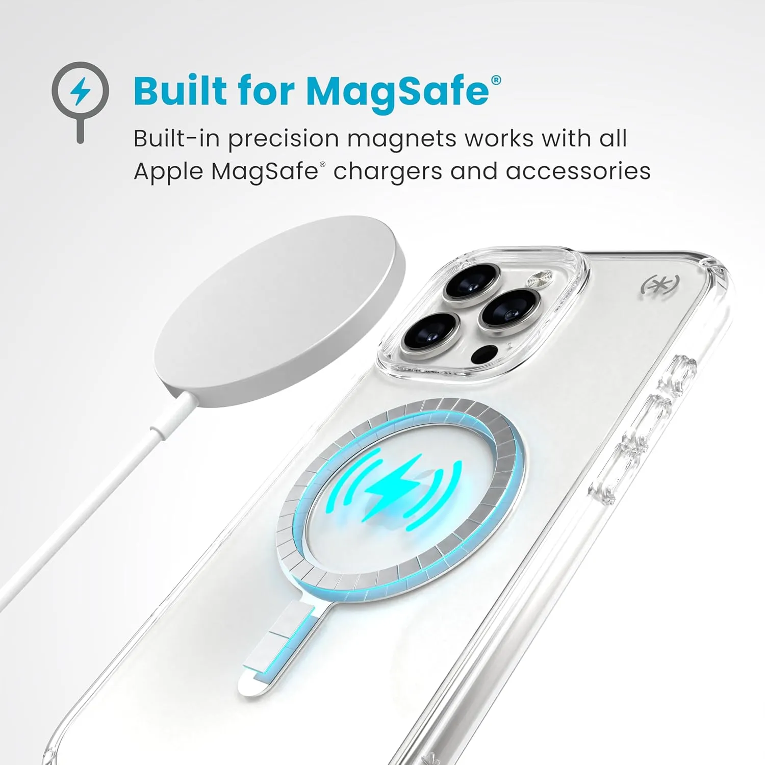 Speck Presidio Clear/Chrome iPhone 16 Pro Max MagSafe Case