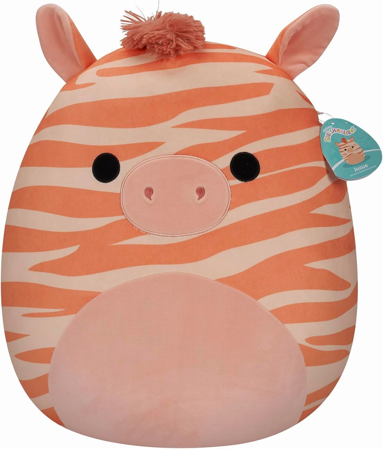 Squishmallows SQCR05493 20-Inch-Josue The Peach Zebra, Multicolour