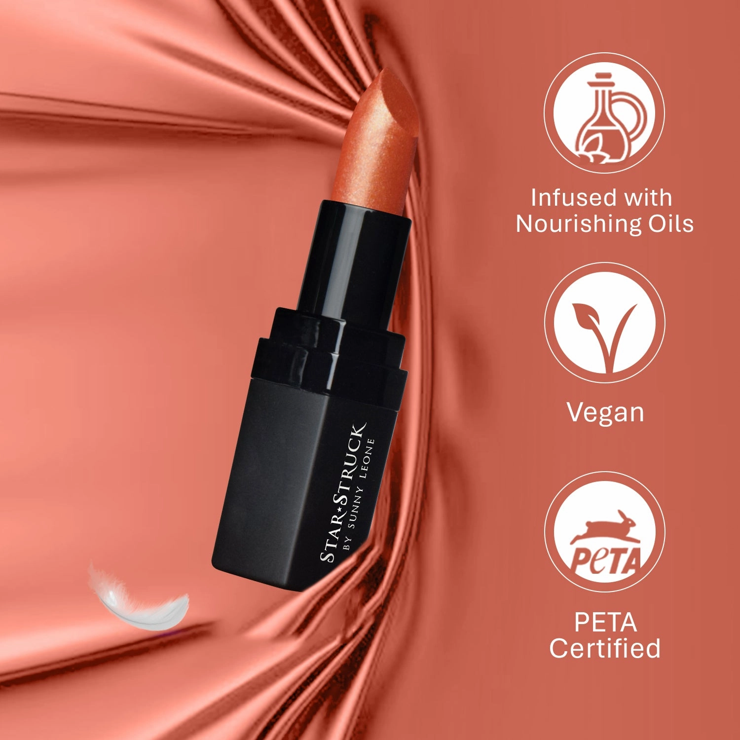 Stardust - Shimmer Lipstick - Orange, Metallic Lipsticks | 4.2gms
