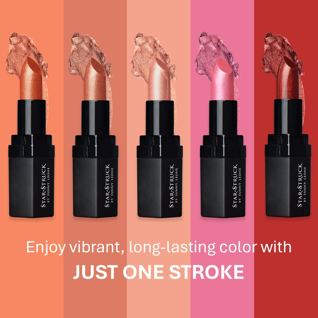 Stardust - Shimmer Lipstick - Orange, Metallic Lipsticks | 4.2gms