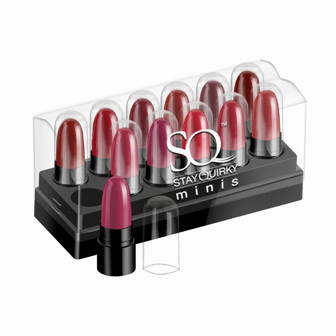 Stay Quirky Lipstick Soft and Super Matte Minis|12 in 1|Long l Multicolored| - Blow It With A Kiss Set of 12 Mini Lipsticks Kit 4 (14.4 g)