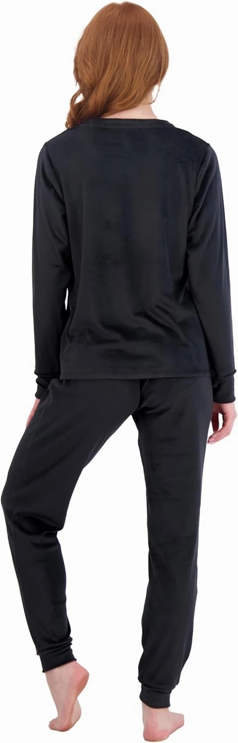 Steve Madden Women's Pajama Set - 2 Piece Peach Fuzz Velour Drop Shoulder Shirt and Jogger Pants - Sleepwear for Women (S-XL)