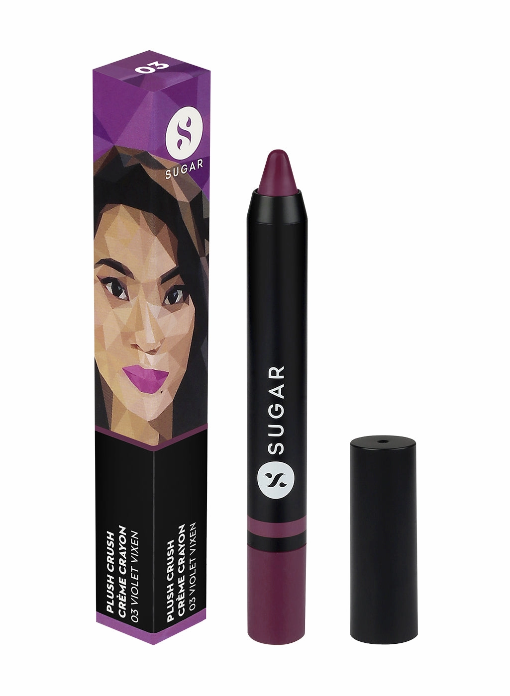 SUGAR Cosmetics Plush Crush Crème Crayon - 03 Violet Vixen (Warm Purple with hints of pink)