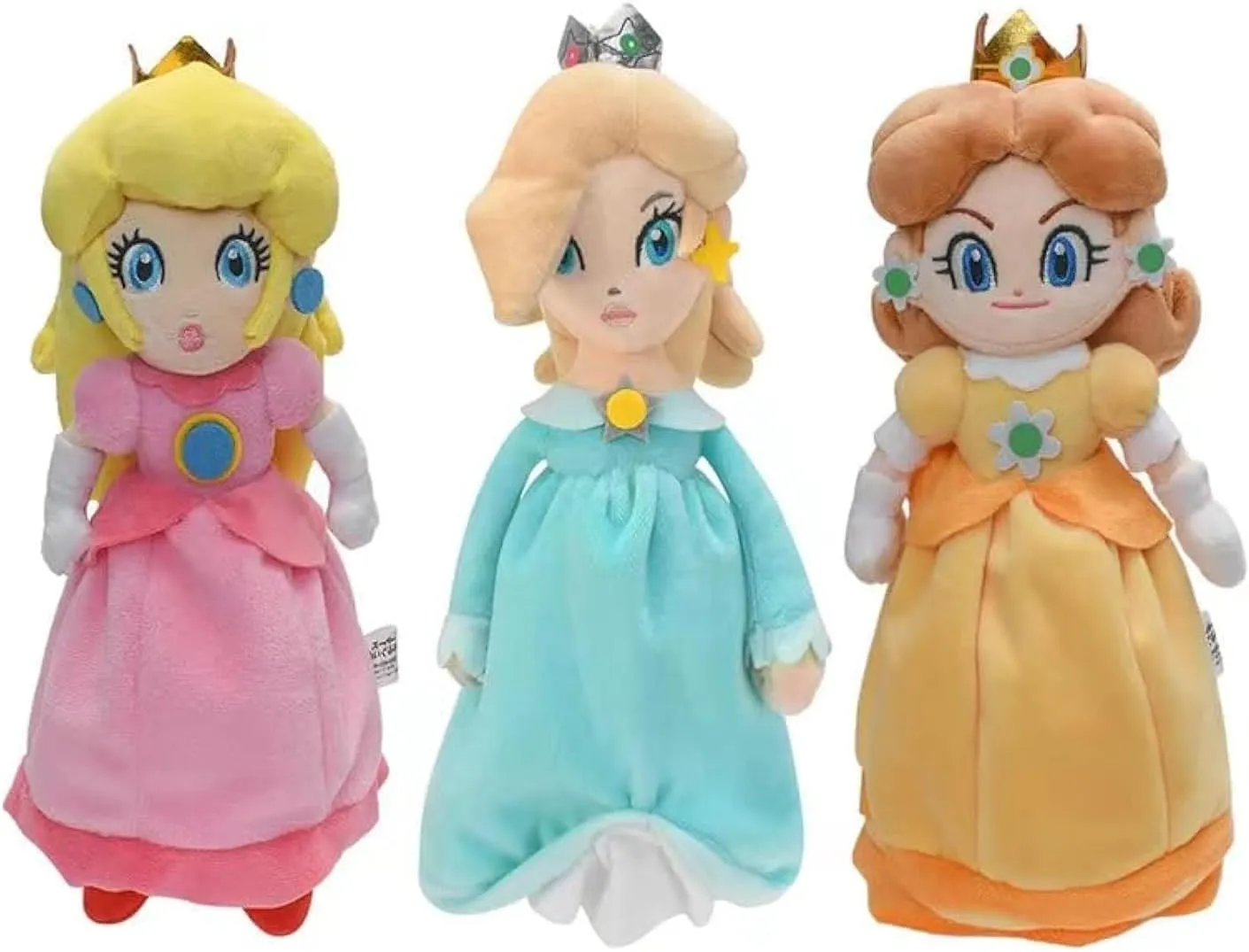 Super Star Collection Princess Peach Plush Toy Princess Rosalina & Daisy Stuffed Plush 10.2"/26cm (Pink Yellow and Blue)