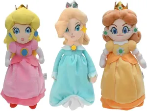 Super Star Collection Princess Peach Plush Toy Princess Rosalina & Daisy Stuffed Plush 10.2"/26cm (Pink Yellow and Blue)