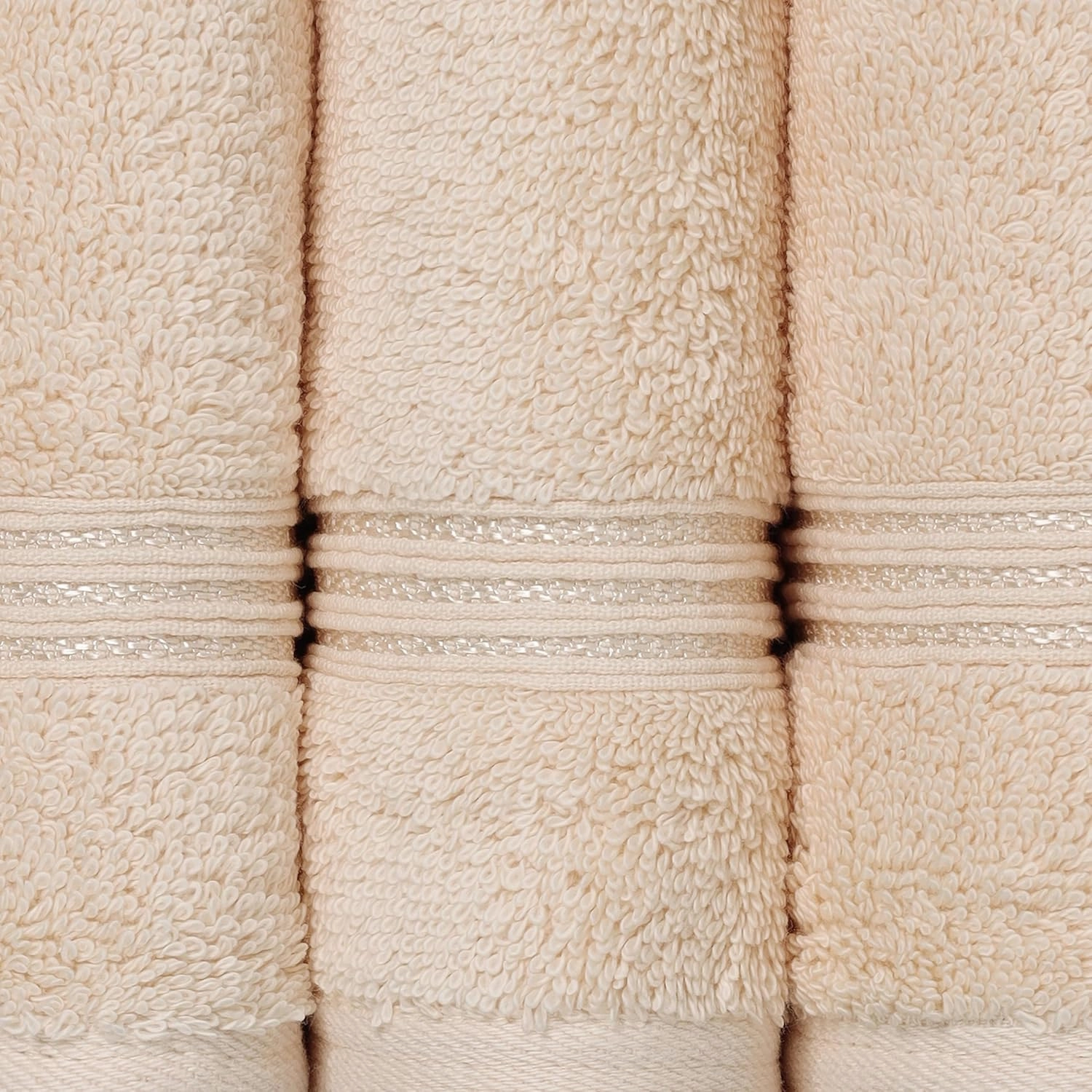 Superior Egyptian Cotton 10-Piece Face Towel Set , Small Towels For Facial, Spa, Quick Dry, Absorbent Towels, Bathroom Accessories, Guest Bath, Home Essentials, Washcloth, Airbnb, Ivory