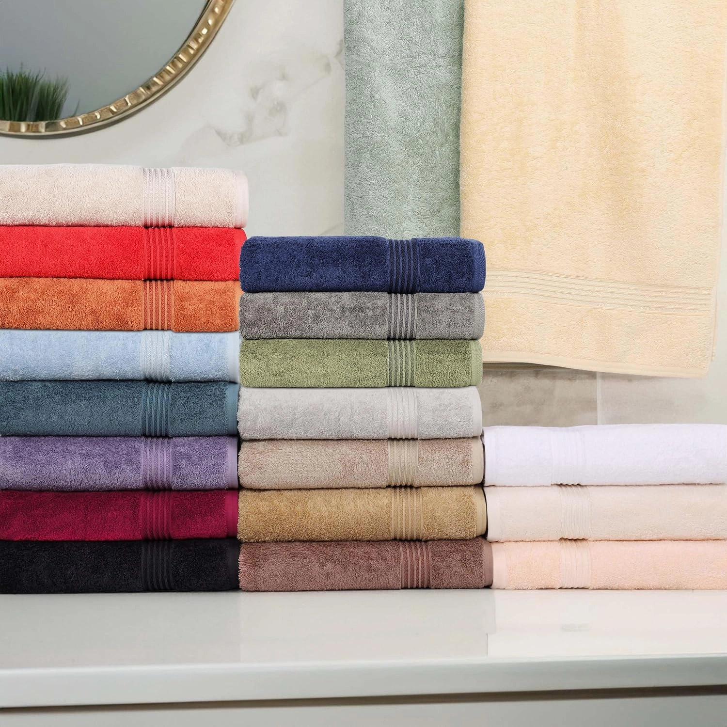 Superior Egyptian Cotton 10-Piece Face Towel Set , Small Towels For Facial, Spa, Quick Dry, Absorbent Towels, Bathroom Accessories, Guest Bath, Home Essentials, Washcloth, Airbnb, Ivory