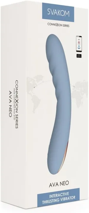 SVAKOM Ava Neo Rechargeable Silicone Vibrator with Remote Control - Peach Pink