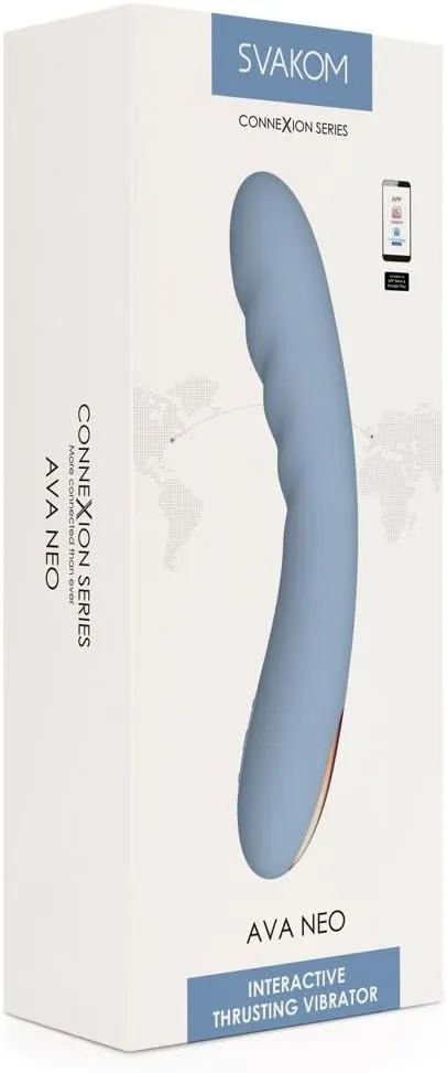 SVAKOM Ava Neo Rechargeable Silicone Vibrator with Remote Control - Peach Pink