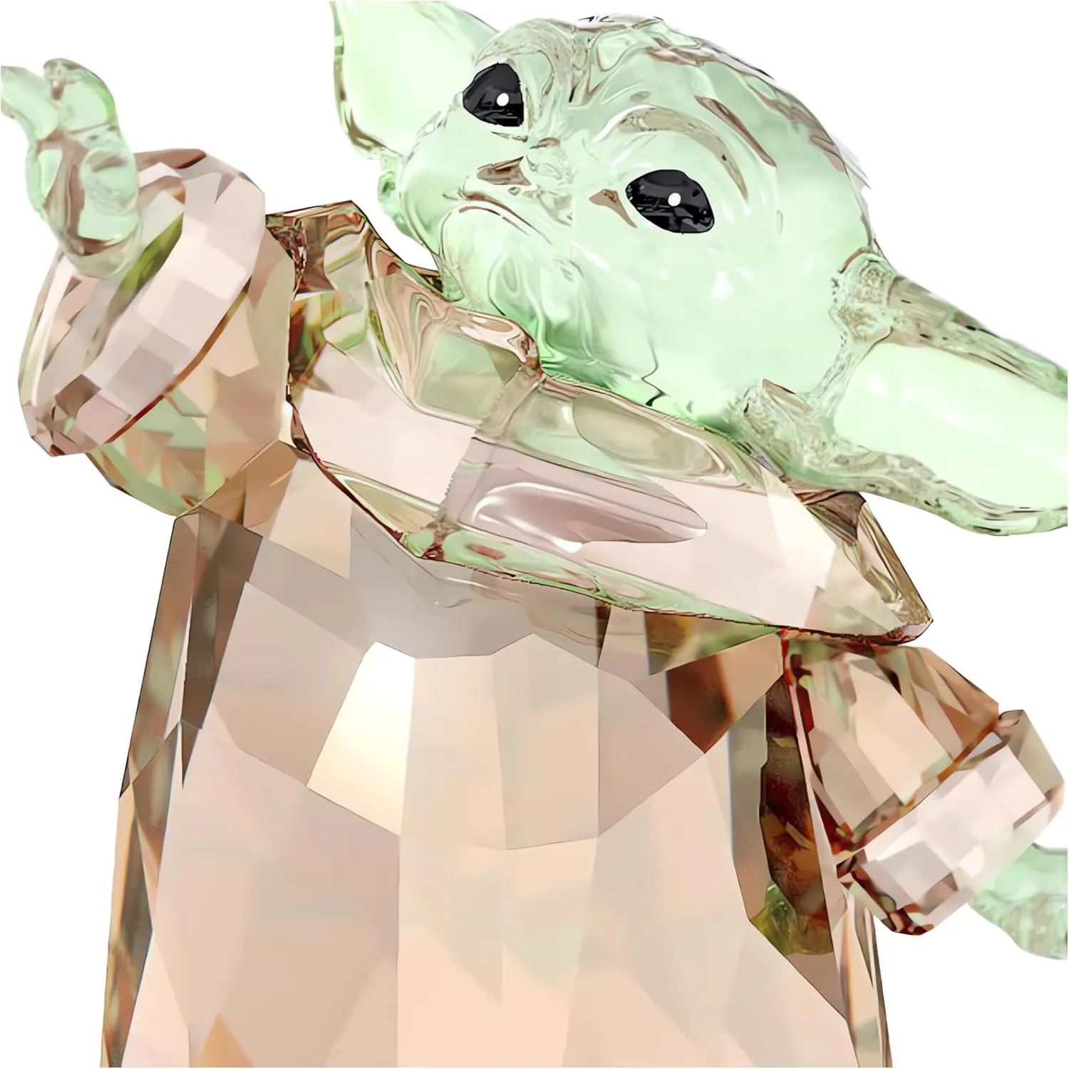 Swarovski Star Wars The Mandalorian, The Child Crystal Figurine, Teal and Brown Crystals