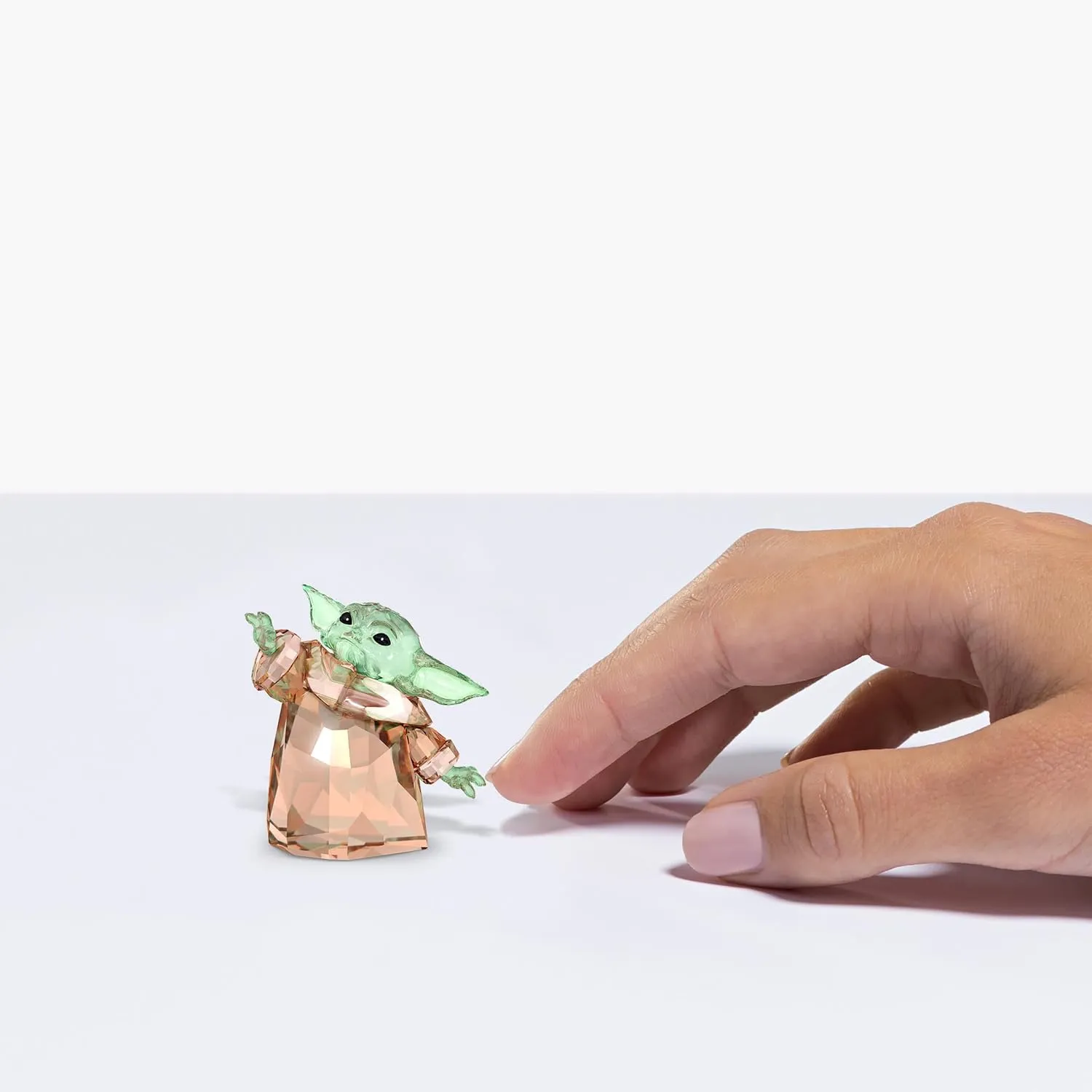 Swarovski Star Wars The Mandalorian, The Child Crystal Figurine, Teal and Brown Crystals