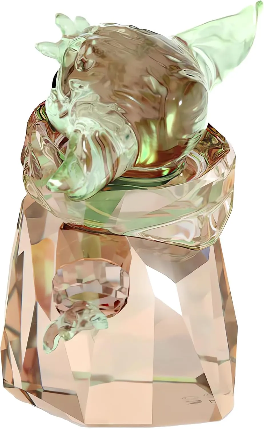 Swarovski Star Wars The Mandalorian, The Child Crystal Figurine, Teal and Brown Crystals