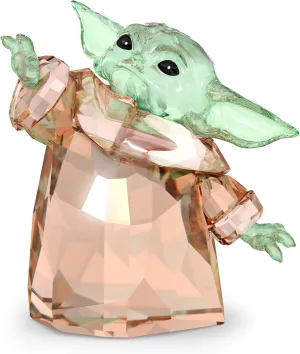 Swarovski Star Wars The Mandalorian, The Child Crystal Figurine, Teal and Brown Crystals