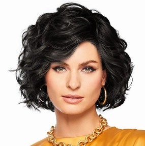 Sweet Talk Luxury Hand-Tied Chin Length Layered Wig by Hairuwear, Average Cap, GL2-6 Black Coffee