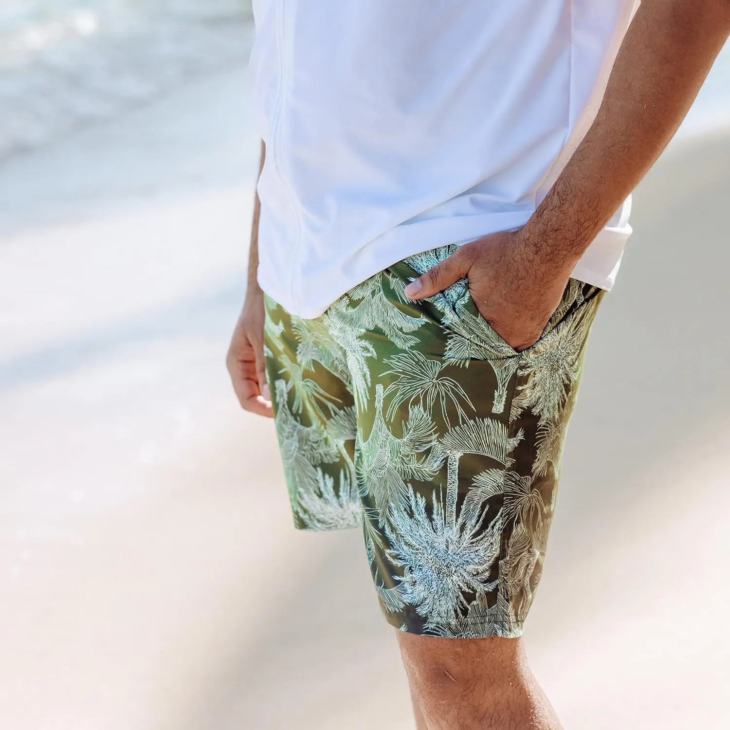 SwimZip Men's Swim Shorts with Boxer Brief Liner and UPF 50  Sun Protection