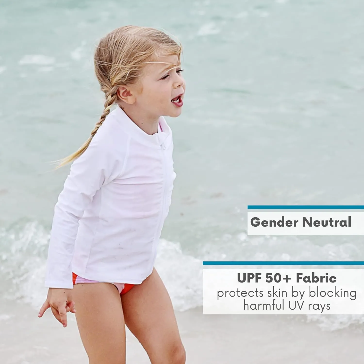 SwimZip UPF 50  Long Sleeve Rash Guard for Boys' and Girls' - Baby, Toddler, Kids