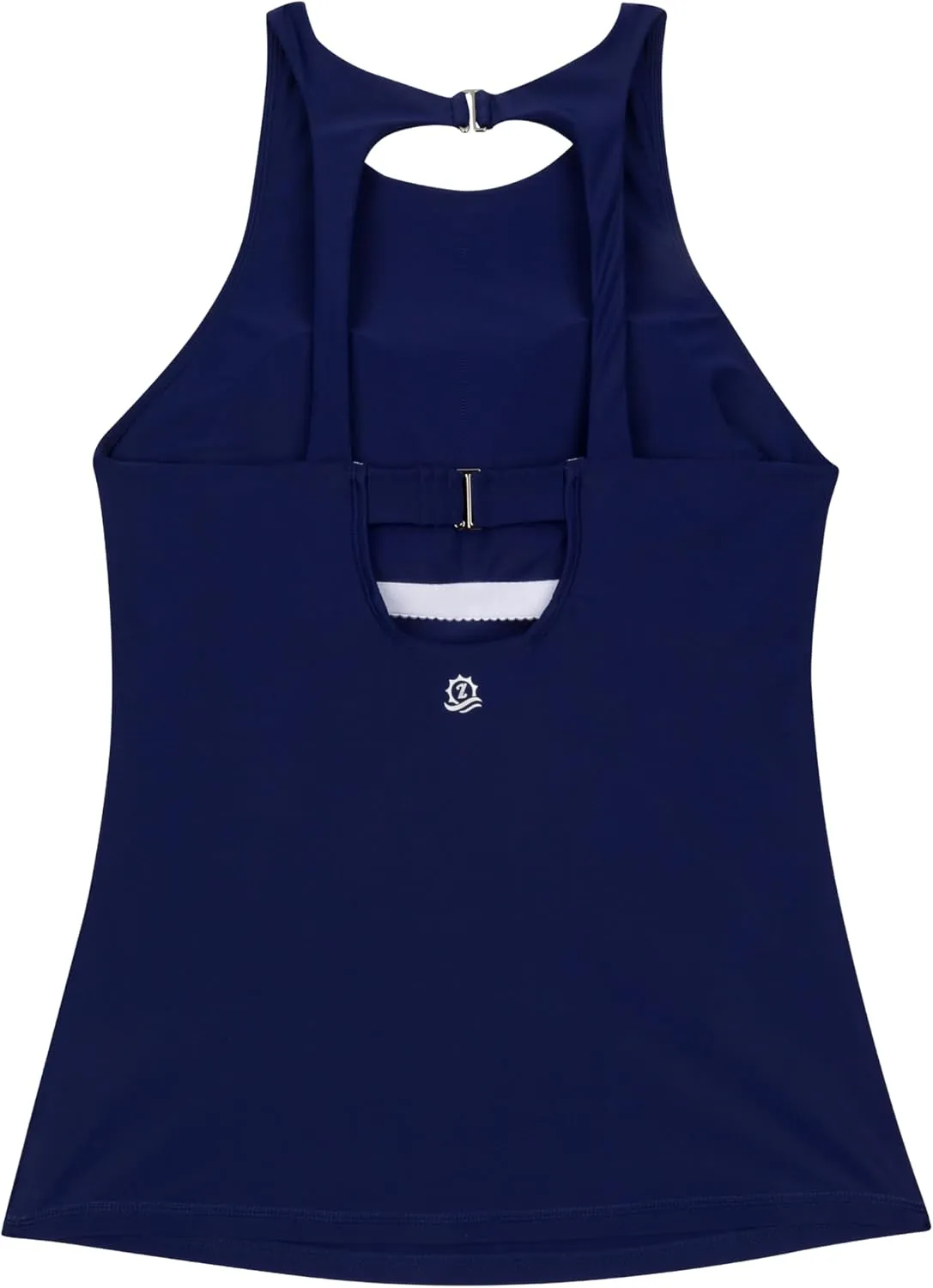 SwimZip Women's High Neck Fitted Tankini Swim Shirt - UPF 50  Sun Protection