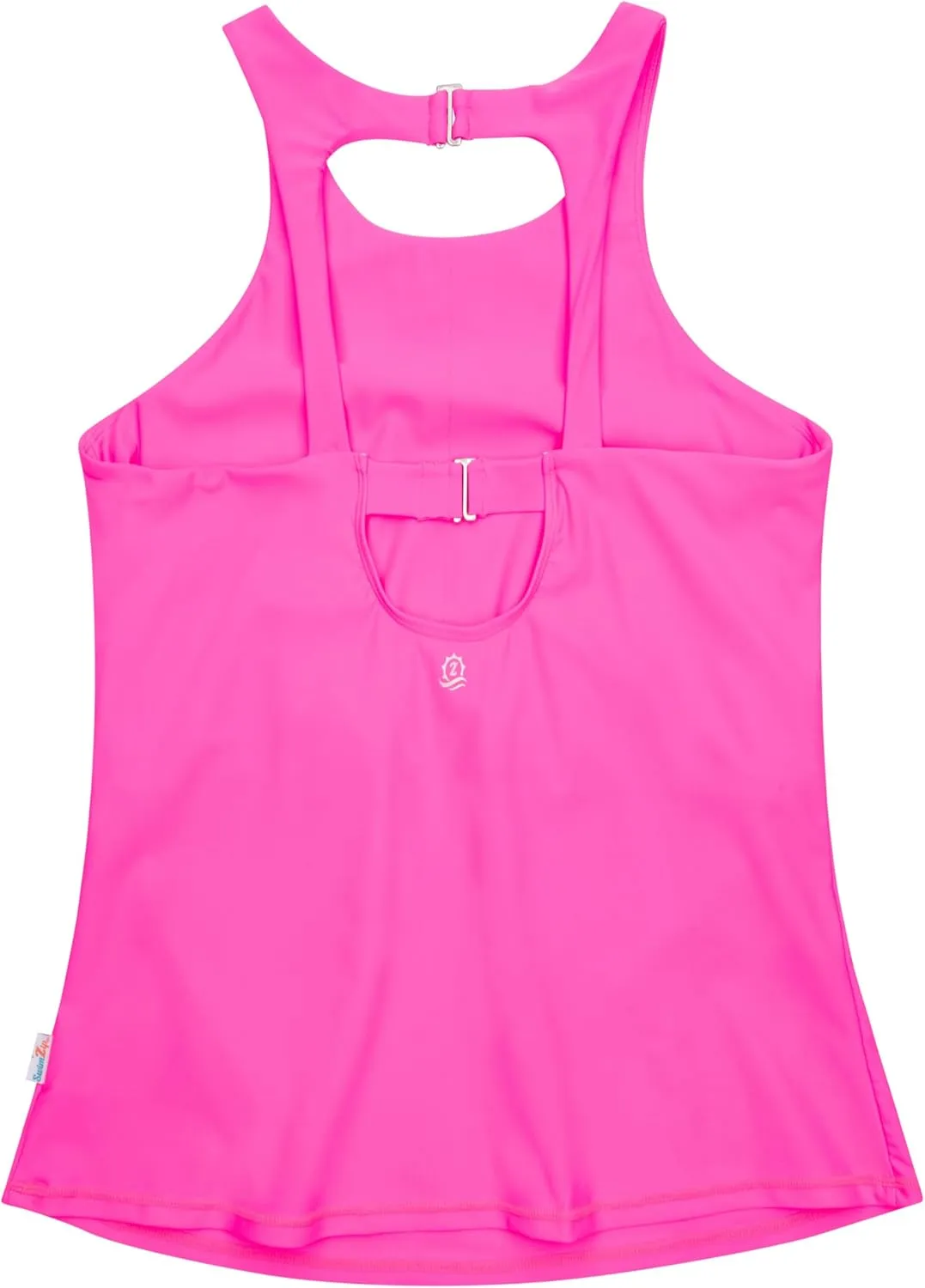 SwimZip Women's High Neck Fitted Tankini Swim Shirt - UPF 50  Sun Protection