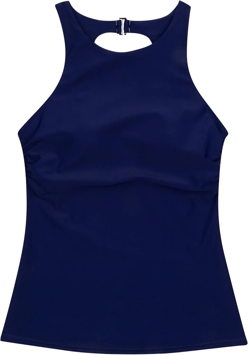 SwimZip Women's High Neck Fitted Tankini Swim Shirt - UPF 50  Sun Protection
