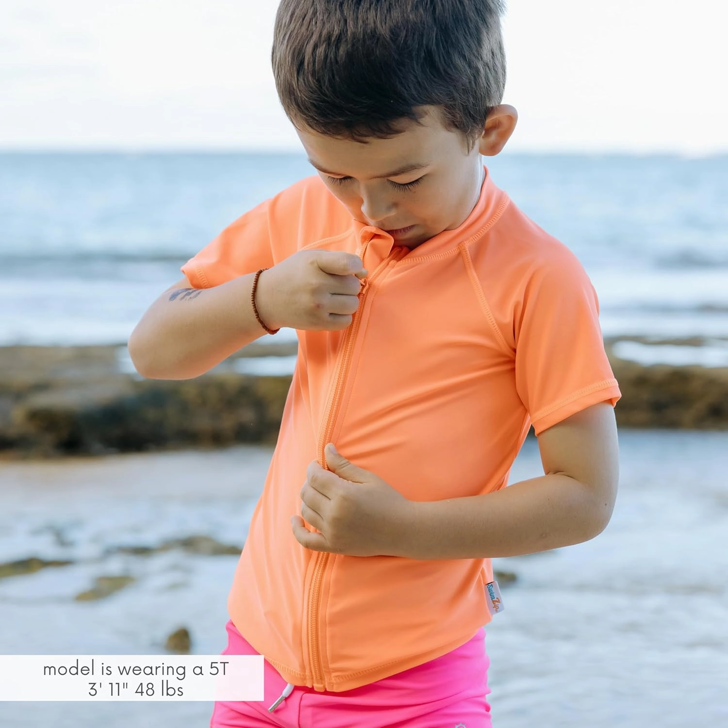 SwimZip UPF 50  Short Sleeve Rash Guard for Boys' and Girls' - Baby, Toddler, Kids