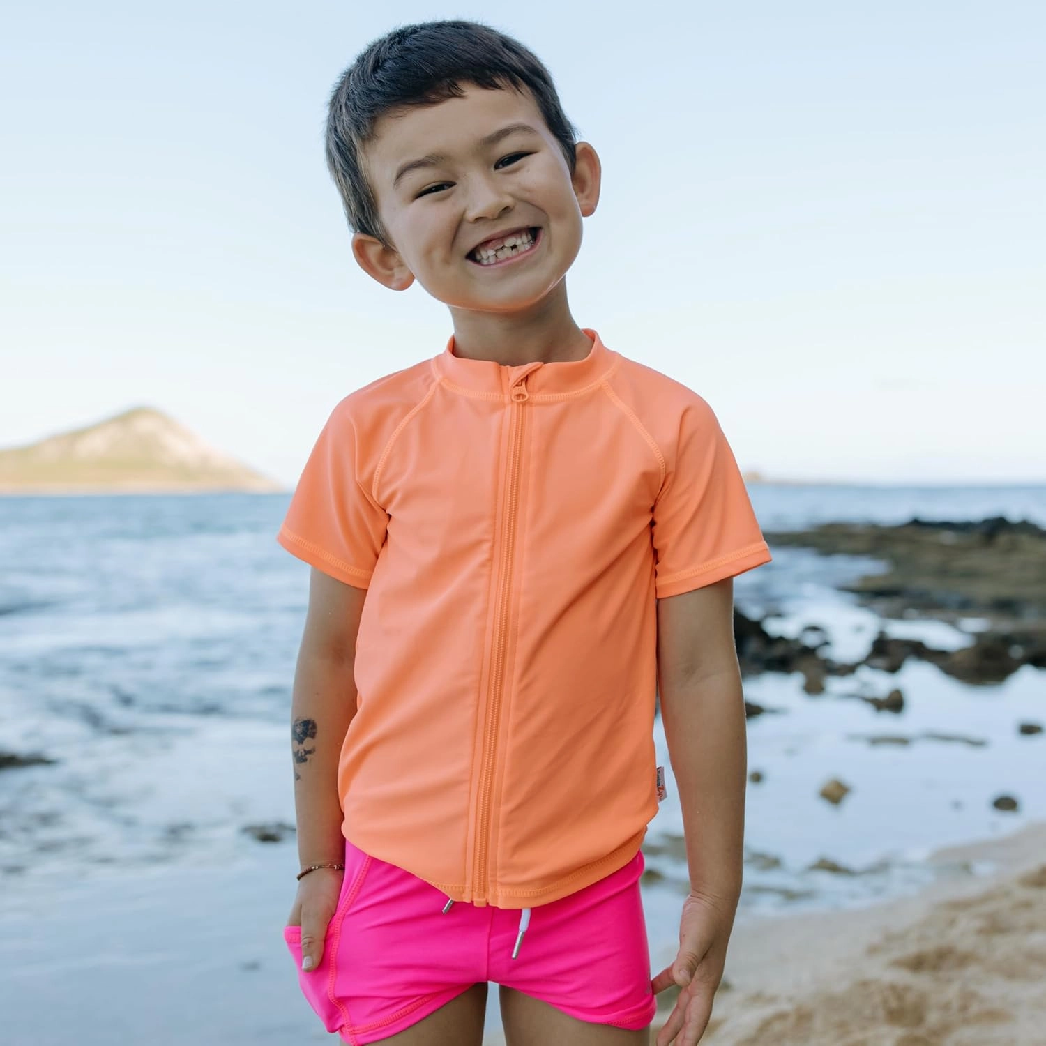 SwimZip UPF 50  Short Sleeve Rash Guard for Boys' and Girls' - Baby, Toddler, Kids