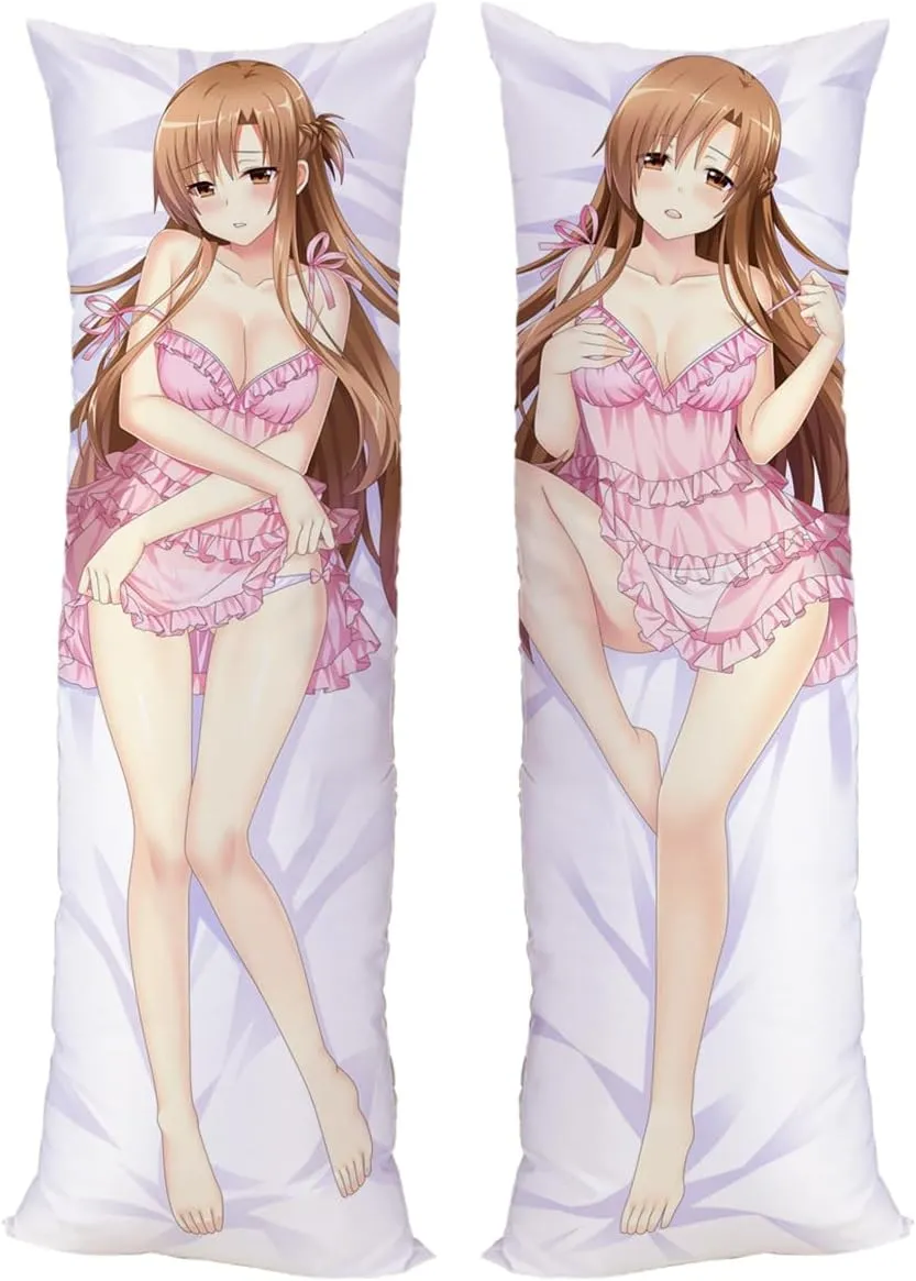Sword Art Online Yuuki Asuna Cushion Cover Pillow Case Peach Skin 150x50cm(59in x 19.6in) Asuna Asada Shino Pillowcase