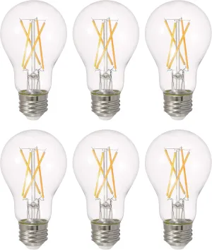 SYLVANIA LED TruWave Natural Series A19 Light Bulb, 75W Equivalent, Efficient 11W, 1100 Lumens, Dimmable, Clear, 2700K, Soft White - (Pack of 6) (40807)