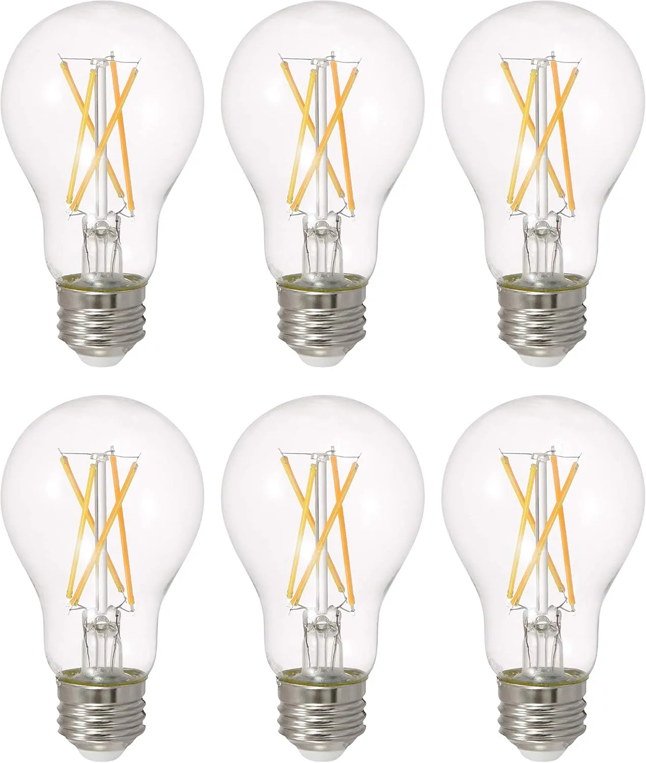 SYLVANIA LED TruWave Natural Series A19 Light Bulb, 75W Equivalent, Efficient 11W, 1100 Lumens, Dimmable, Clear, 2700K, Soft White - (Pack of 6) (40807)