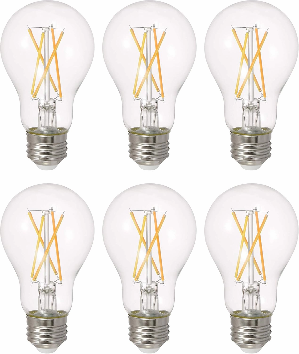 SYLVANIA LED TruWave Natural Series A19 Light Bulb, 75W Equivalent, Efficient 11W, 1100 Lumens, Dimmable, Clear, 2700K, Soft White - (Pack of 6) (40807)