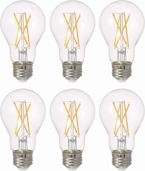 SYLVANIA LED TruWave Natural Series A19 Light Bulb, 75W Equivalent, Efficient 11W, 1100 Lumens, Dimmable, Clear, 2700K, Soft White - (Pack of 6) (40807)