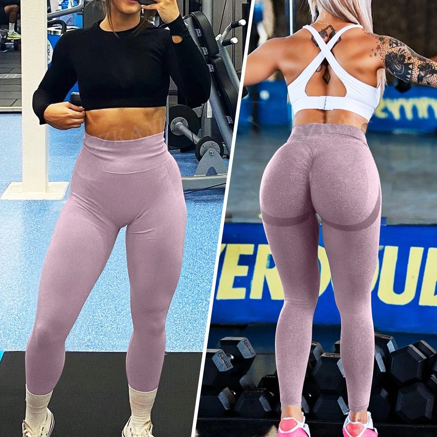 SZKANI Butt Lifting Leggings for Women Booty High Waisted Workout Yoga Pants Scrunch Butt Gym Seamless Booty Tight
