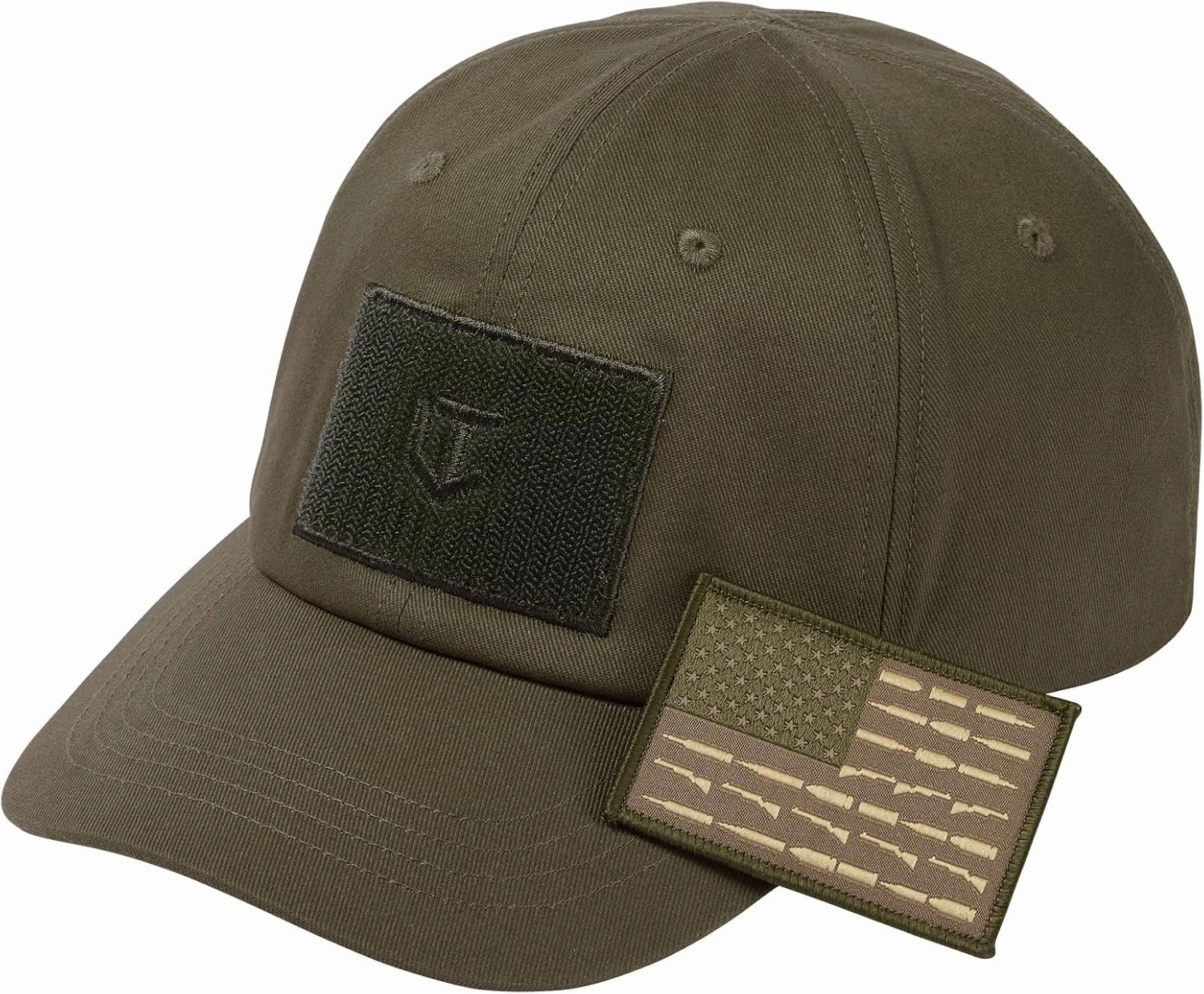 Tactical Hat with Flag Patch Camo Military Army Hats Adjustable Trucker Baseball Cap Soft Top for Shooting