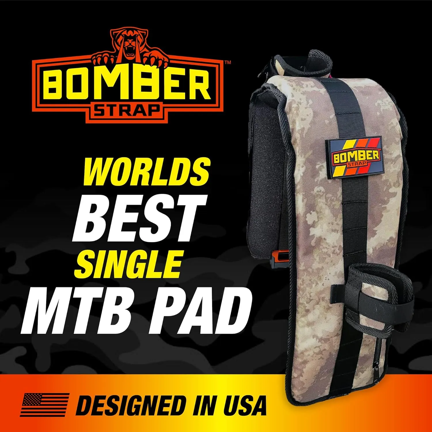 Tailgate Bike Pad - Premium Truck Bed Bike Rack, Easy Install, Camera-Friendly, Secure & Minimalist Design for Solo Riders, Quality Transport Solution for All Bike Models - Desert Camo