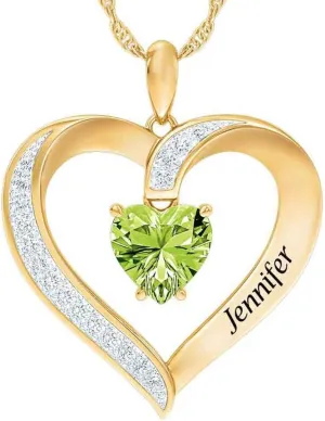 The Danbury Mint Personalized Birthstone Heart Pendant - Personalized Heart Pendant - Birthstone Jewelry Gifts - Gifts for Her (03 March) #5447-0018