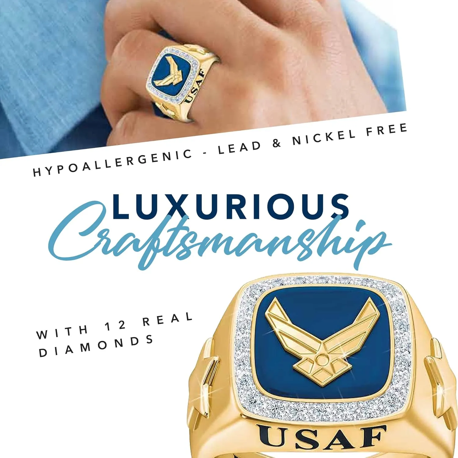 The Danbury Mint Personalized U.S. Military Ring (Air Force, 10) #1660-0041