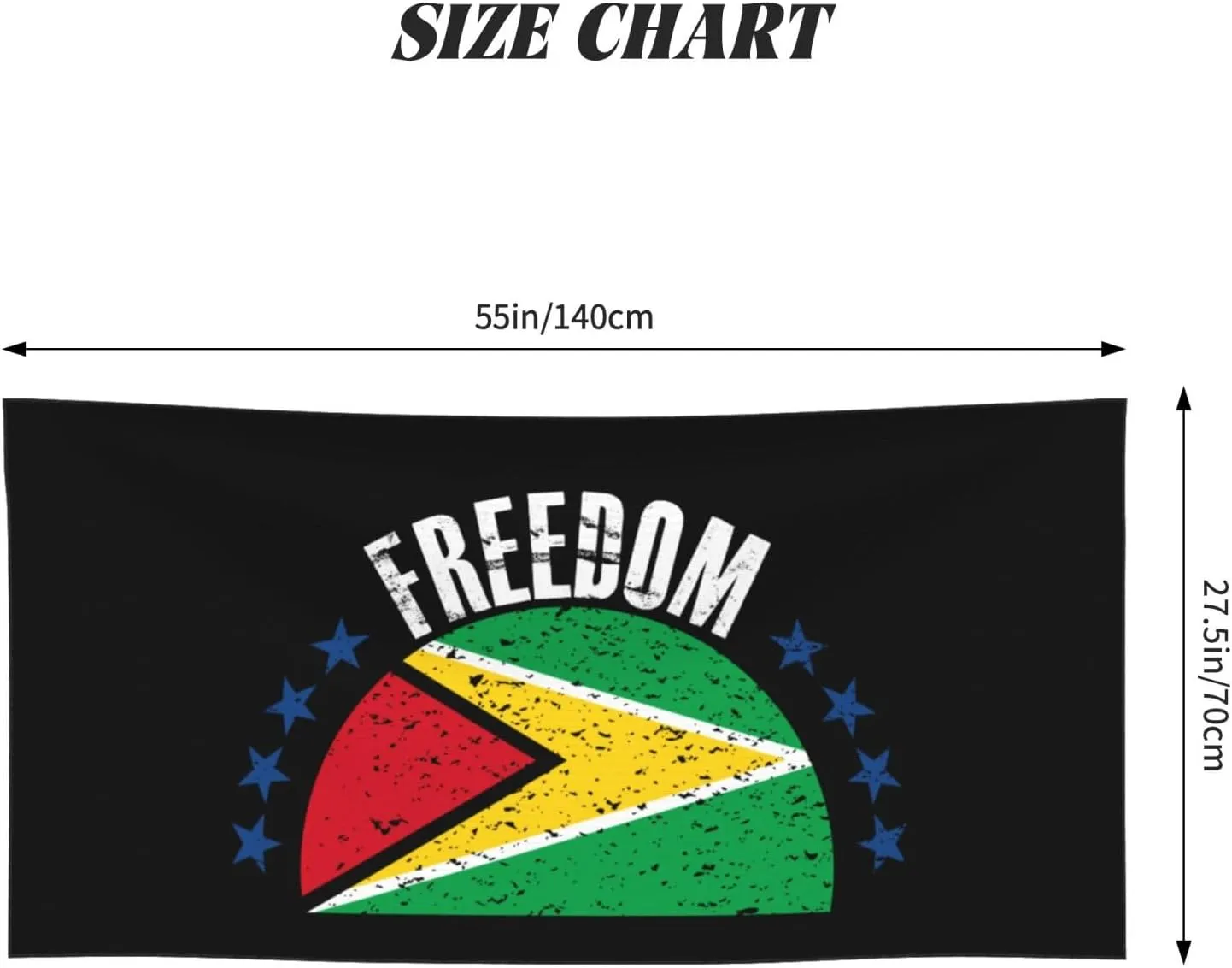 The Guyana Flag and Freedom Beach Towel 27.5 X 55 Inch Extra Large Sand Free Quick Dry Absorbent Travel Bath Towel Adult Pool Towels