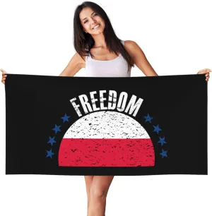 The Poland Flag and Freedom Beach Towel 27.5 X 55 Inch Extra Large Sand Free Quick Dry Absorbent Travel Bath Towel Adult Pool Towels
