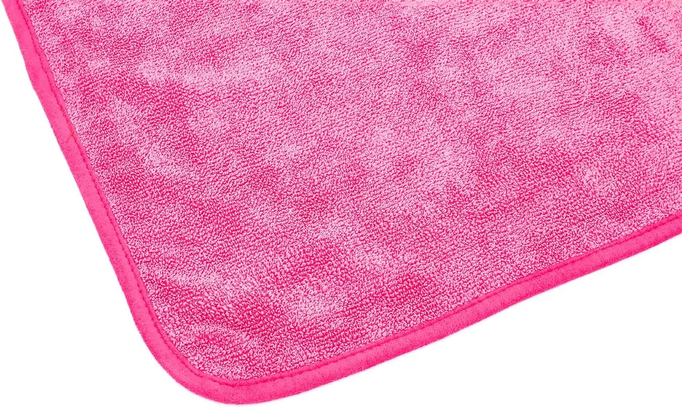 The Rag Company - Premium FTW Microfiber Cleaning Towels for Glass, Windows, Mirrors, Polished Surfaces - Streak-Free, Scratchless, 16" x16”, Pink, 3-Pack