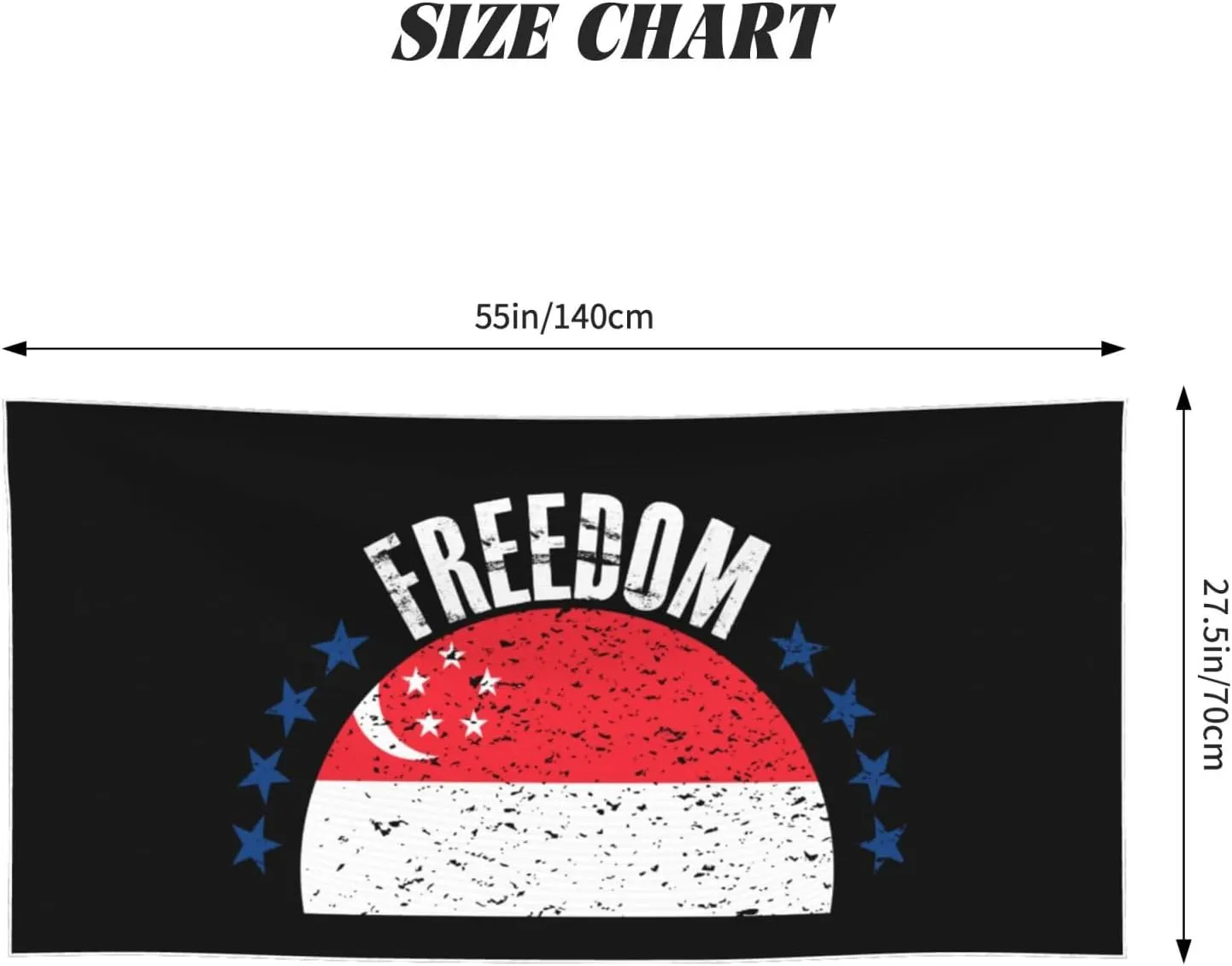 The Singapore Flag and Freedom Beach Towel 27.5 X 55 Inch Extra Large Sand Free Quick Dry Absorbent Travel Bath Towel Adult Pool Towels