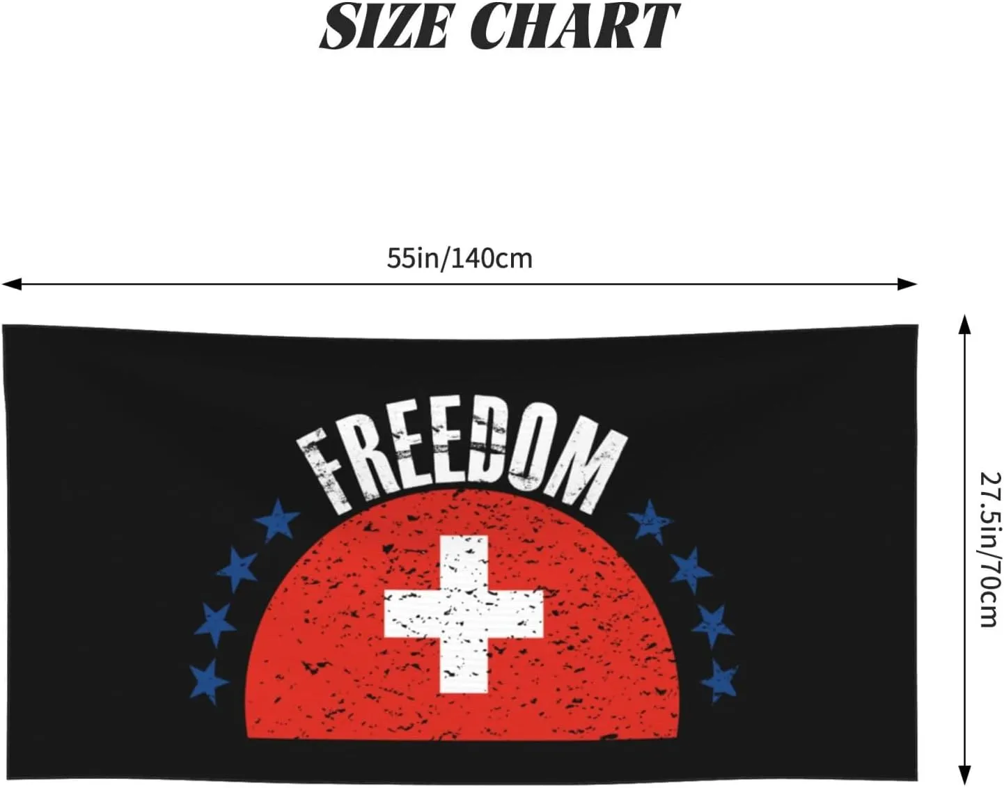 The Switzerland Flag and Freedom Beach Towel 27.5 X 55 Inch Extra Large Sand Free Quick Dry Absorbent Travel Bath Towel Adult Pool Towels
