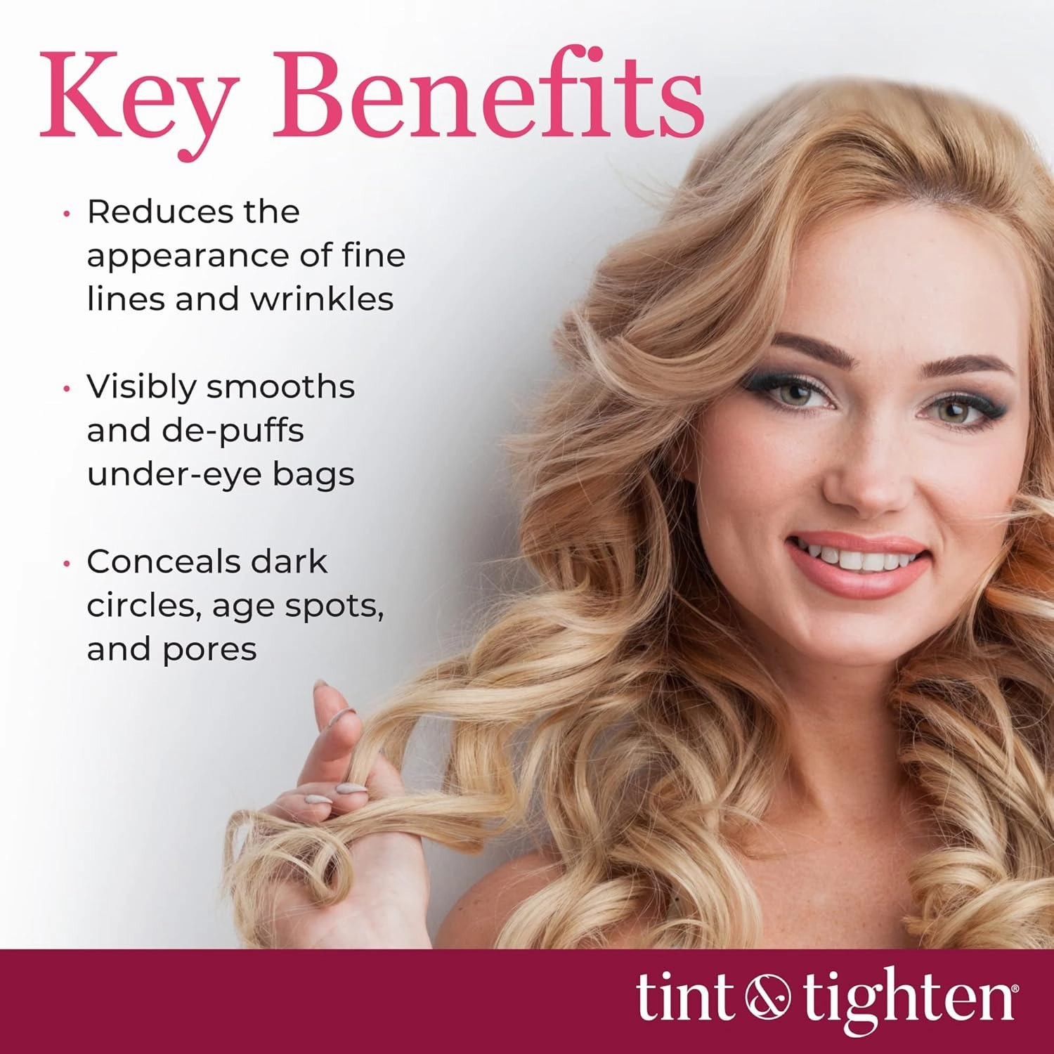 Tint and Tighten Color Smoothing Eye Cream for Wrinkles – Anti Aging Cream Visibly Reduces Under Eye Wrinkles – Eye Cream for Dark Circles and Puffiness – Instant Eye Bag Remover
